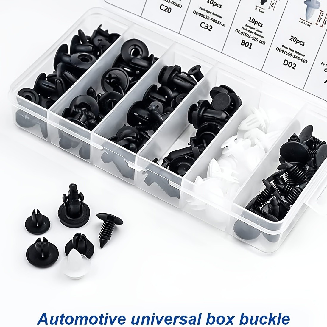 100Pcs Car Garage Body Trim Clips Universal Auto Rivet Fasteners Expansion Screw