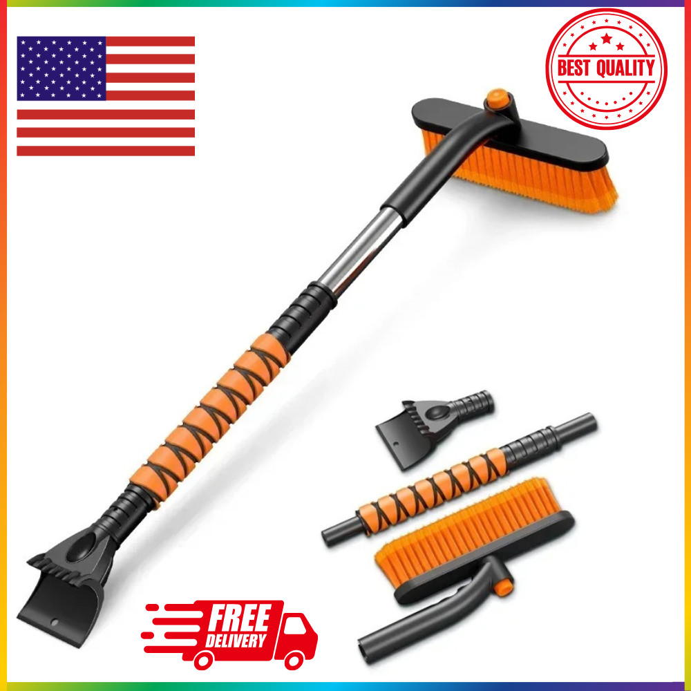 VortecSys 2-in-1 Snow Removal Tool with Telescopic and 360° Rotating Features