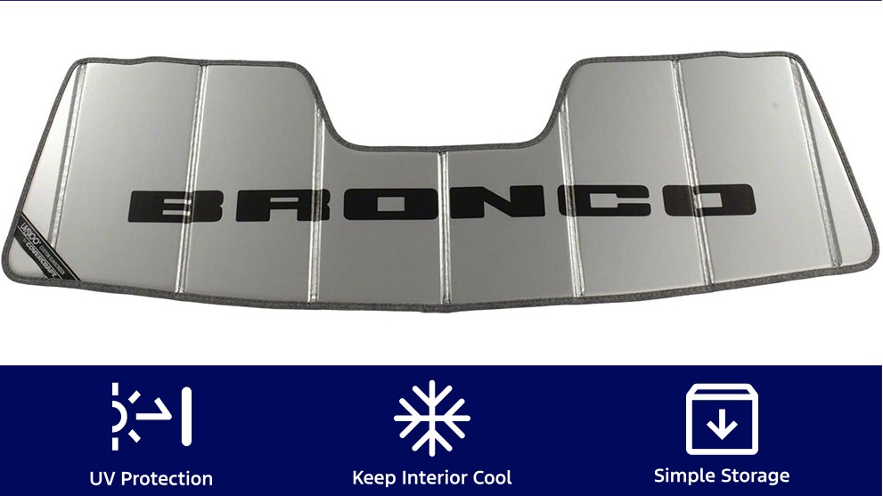 Ford Bronco Sun Shade, Custom Fit for 2021-2024 Bronco, Foldable and UVS100