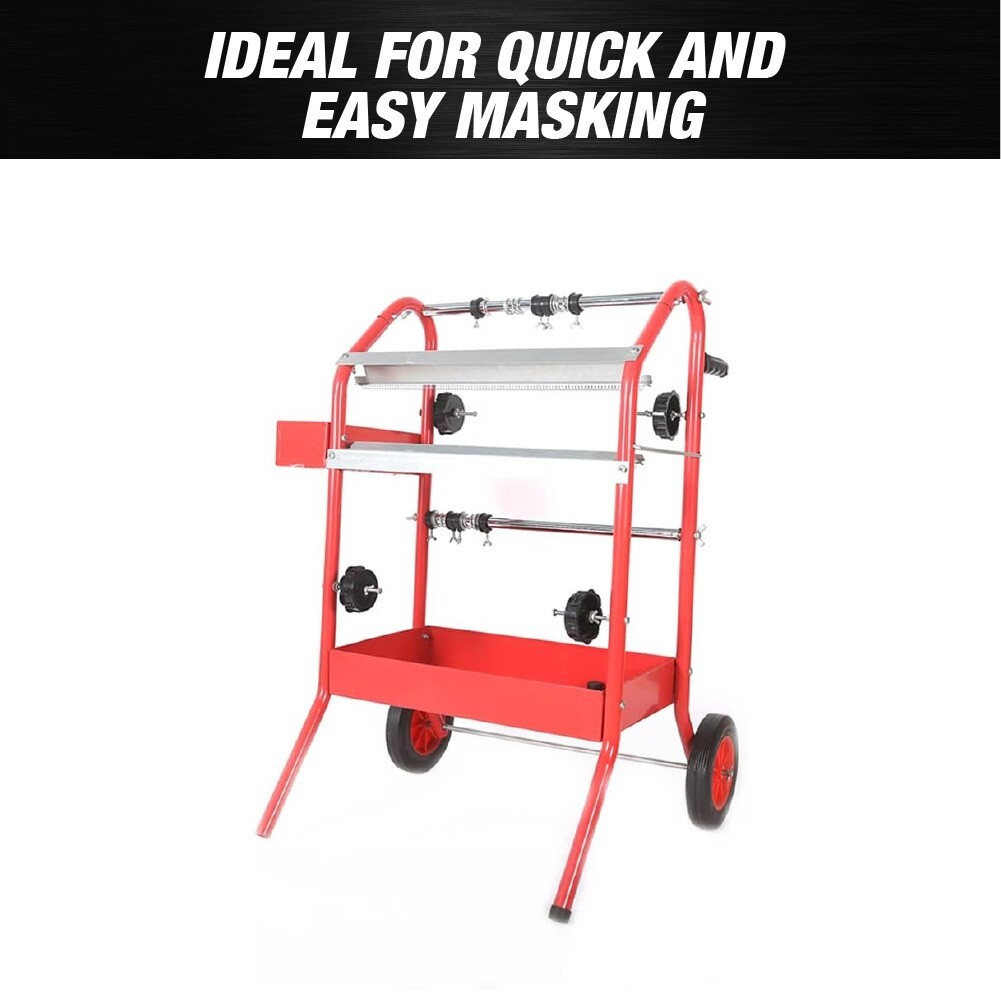 Mobile 18″ Multi-Roll Masking Paper Machine with Storage Trays