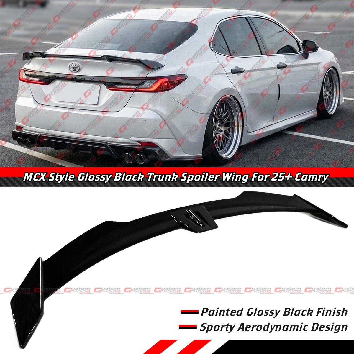 For 2025-26 Toyota Camry LE XLE SE XSE MCX Style Glossy Black Trunk Spoiler Wing