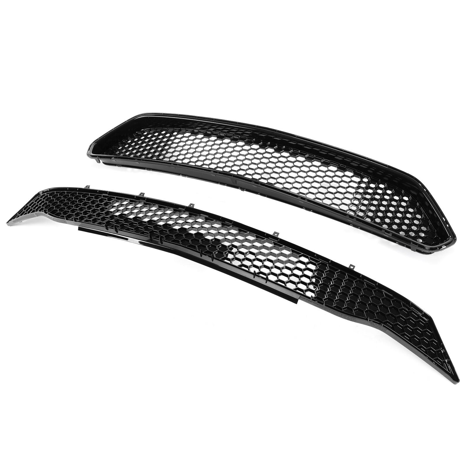 For 2018-2022 Ford Mustang Front Upper + Lower Grille Black Honeycomb Mesh