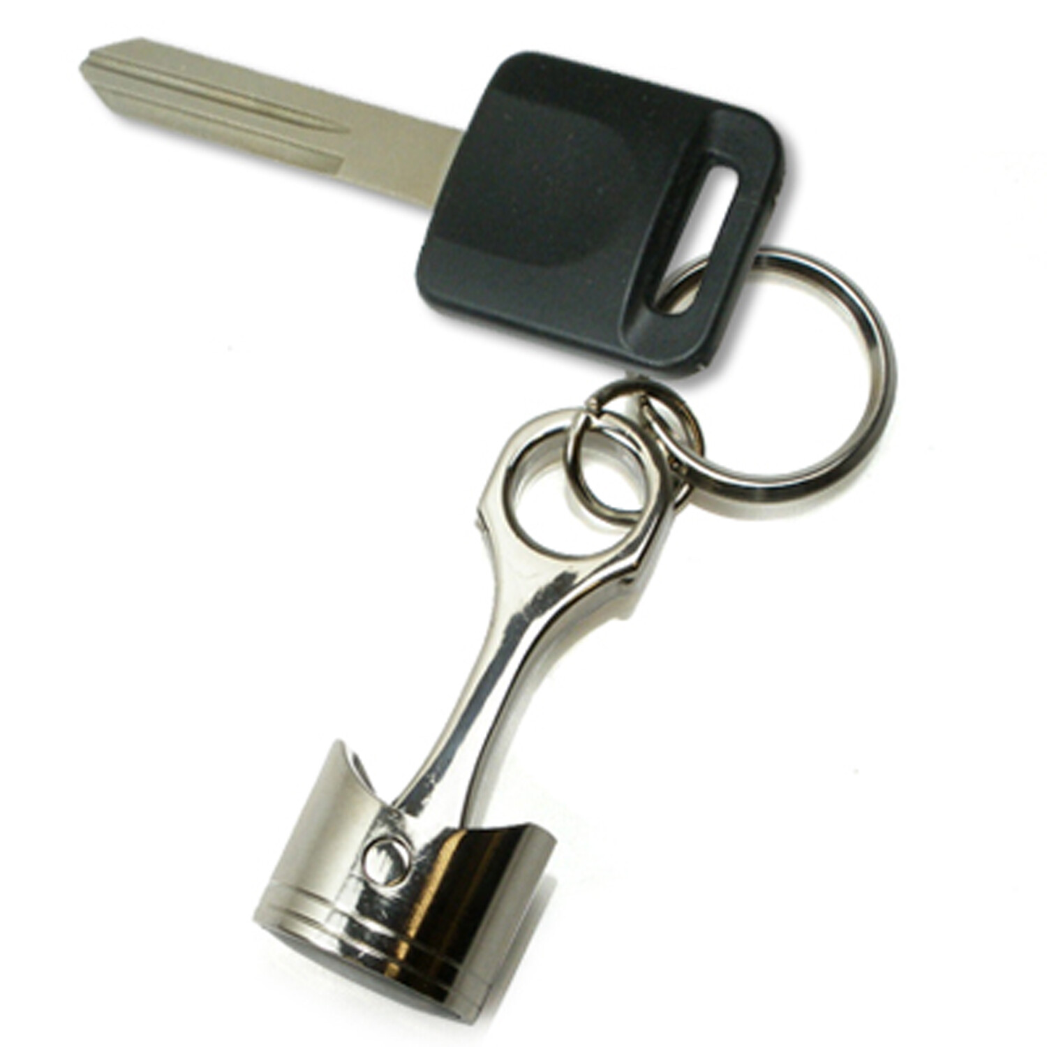 for Nissan NISMO Chrome Finish Engine Piston and Rod Metal Key Chain