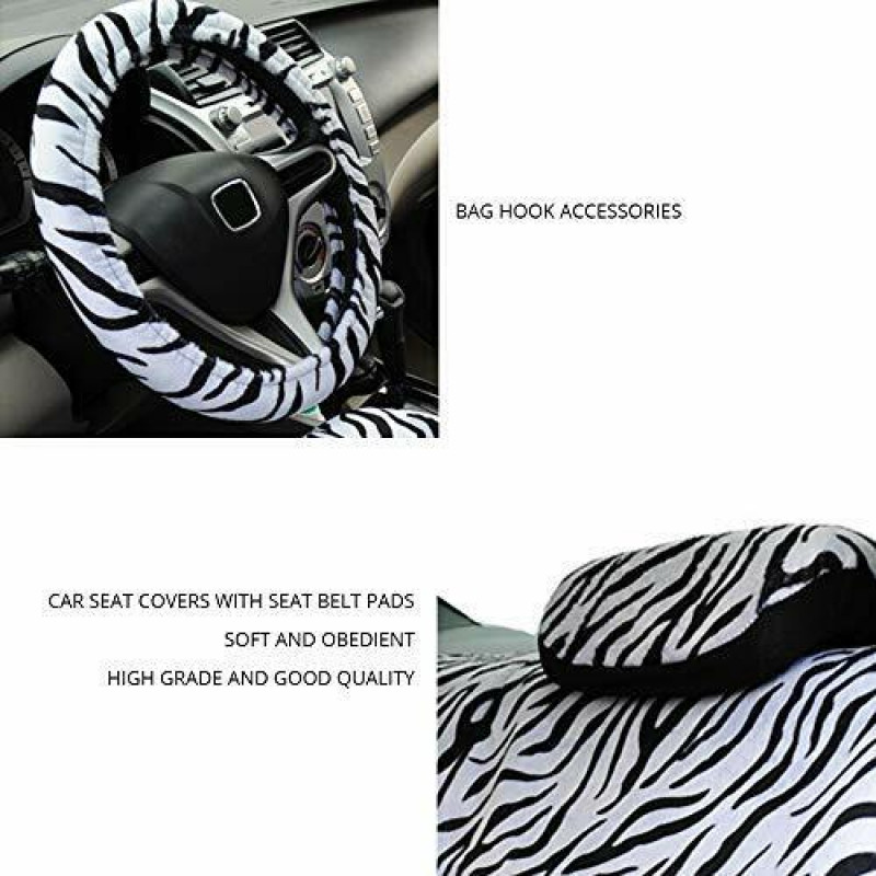 Car Seat Cover Luxury Short Plush Seat Cover + Steering Eheel Cover