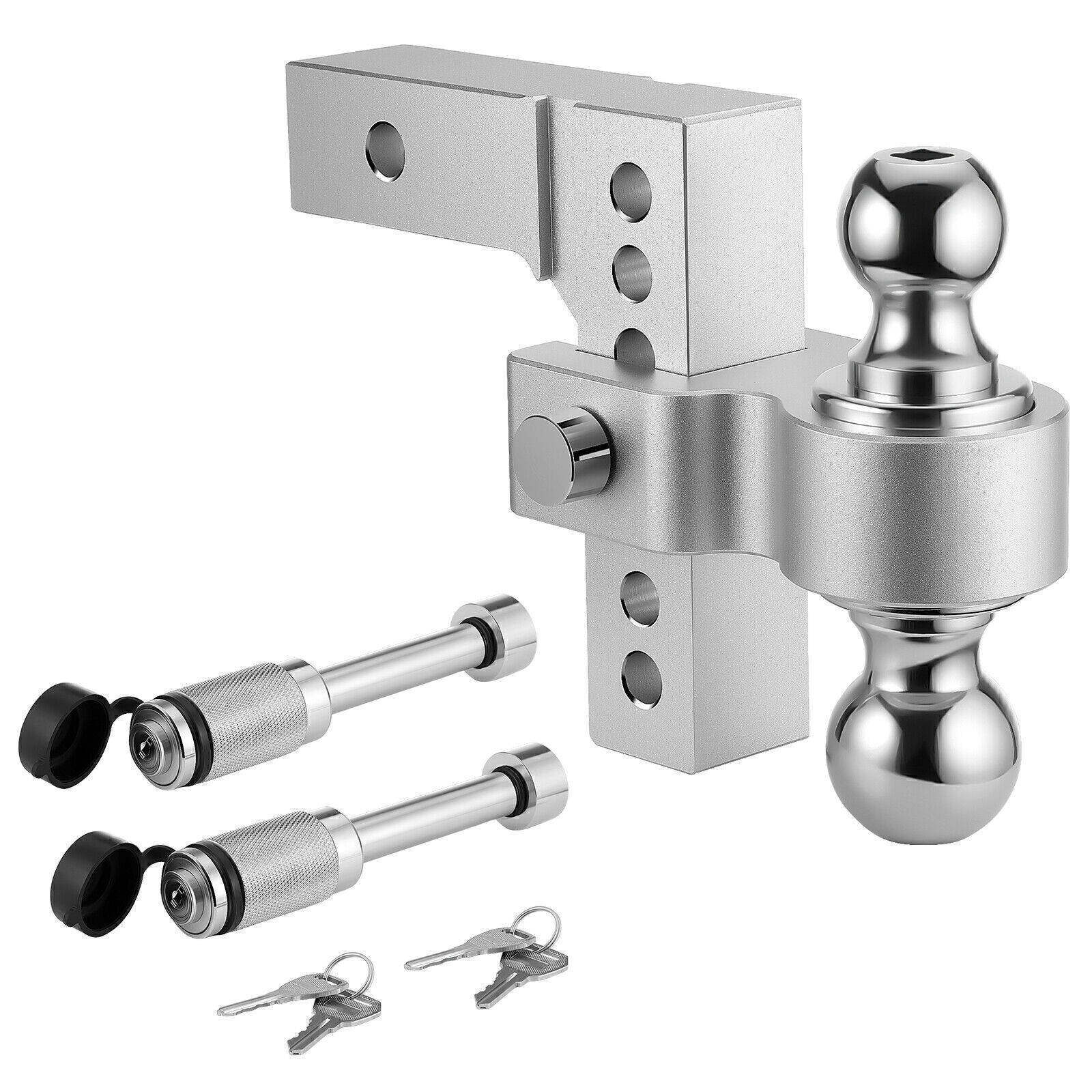 2″ Receiver 6″ Drop/Rise Adjustable Tow Hitch Dual Ball Mount Trailer 18500 lb