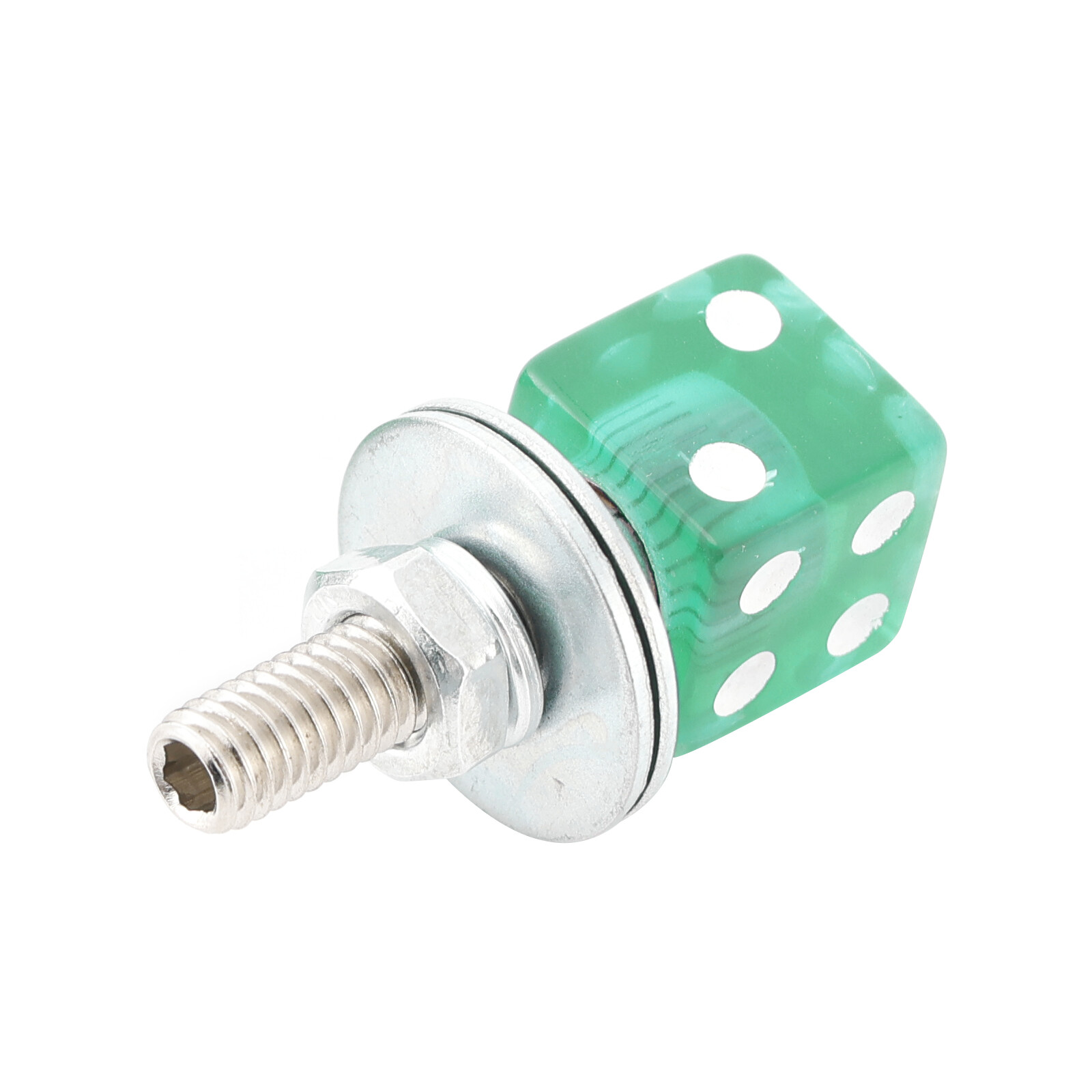 4x Motorcycle Bike Plastic Green Dice License Plate Bolt On Screw On Frame Nut