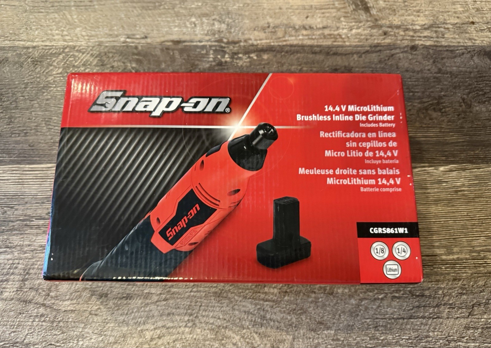 Snap On Tools RED 14.4 Volt Brushless Cordless Inline Die Grinder CGRS861 NEW