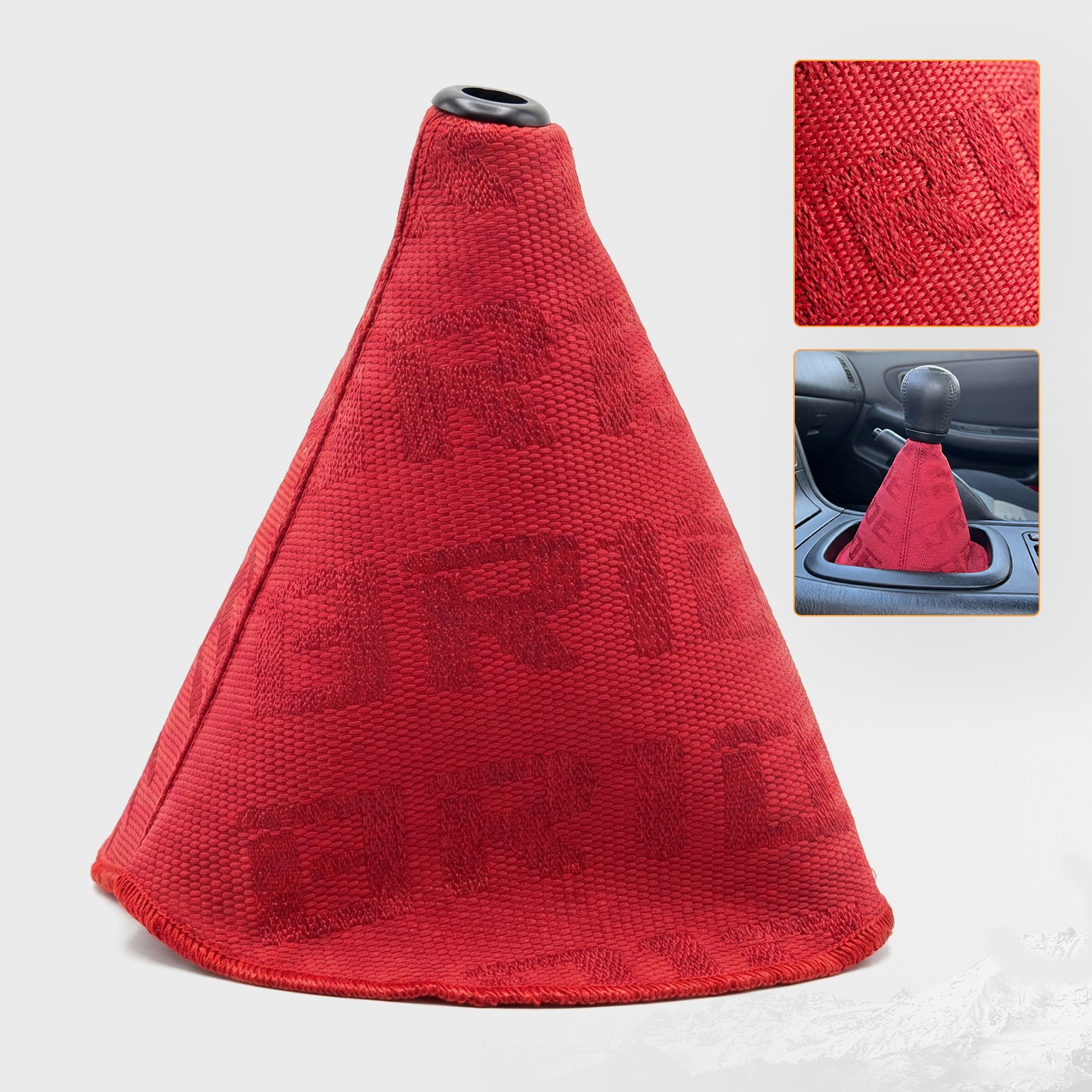 JDM Style Universal Racing Gear Shift Knob Boot Cover MT AT Interior Trim Fabric