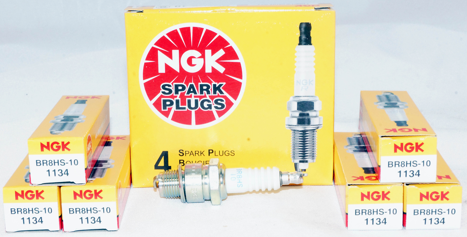 Genuine Authentic NGK 1134 Nickel Spark Plug BR8HS10 Removable Tip Pack of 6