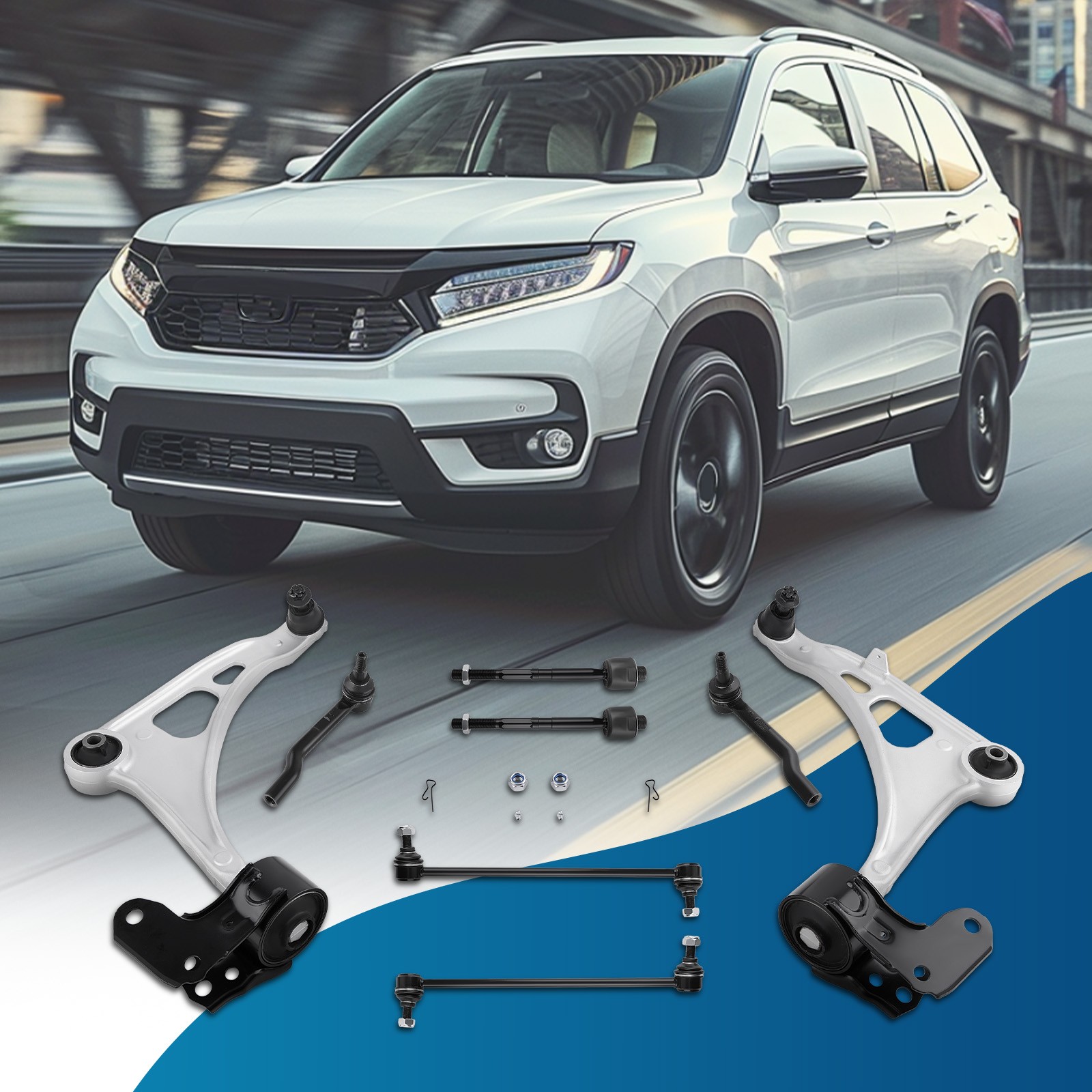 Front Lower Control Arms Sway Bar Link Kit for 2014-2020 Acura MDX 2016-21 Pilot