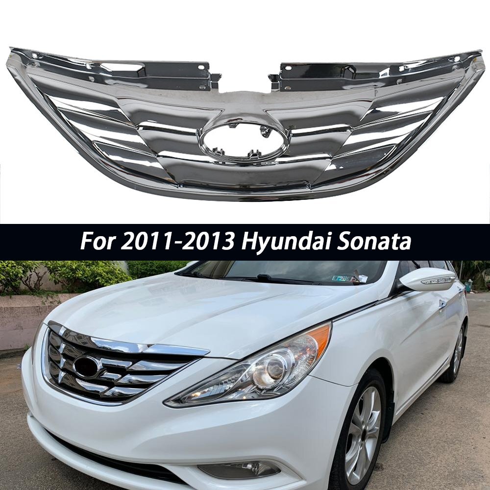 Front Grill Chrome ABS Plastic For 2011 2012 2013 Hyundai Sonata Grille Assembly