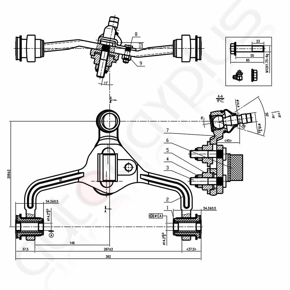 Front Upper Lower Control Arm Set for 1995-2002 MERCURY GRAND MARQUIS 4pc K80393