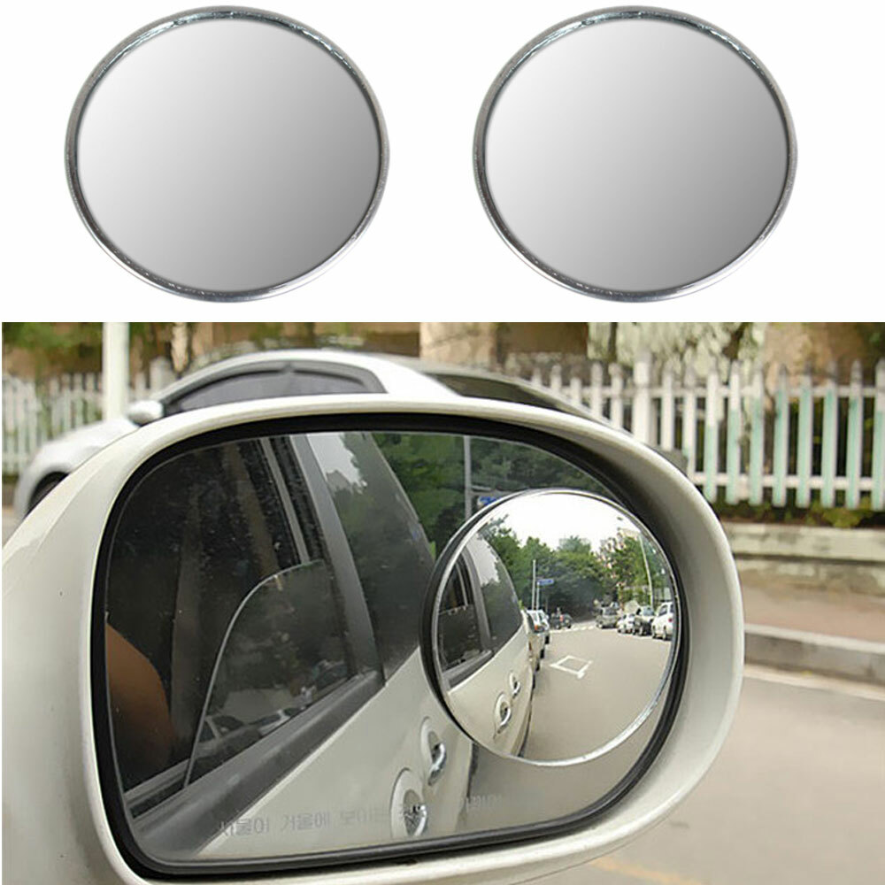 2PCS 4inch Rear View Mirrors Rearview Blind Spot Wide Angle Round Convex Safety