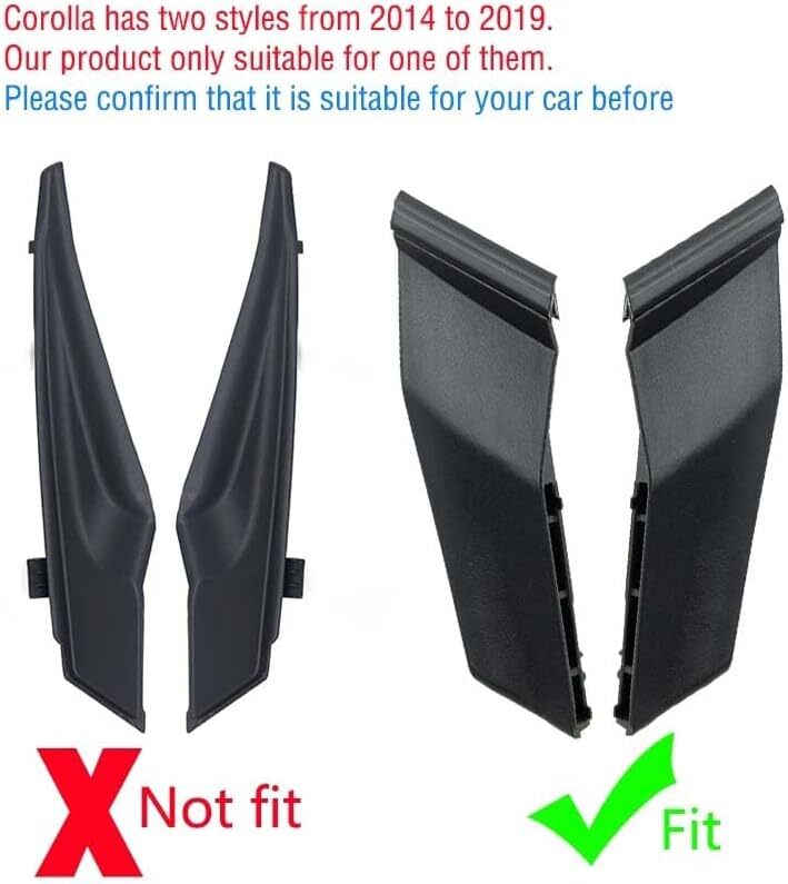 1 Pair Front Windshield Wiper Side Cowl Cover Trim For 2014-2019 Toyota Corolla