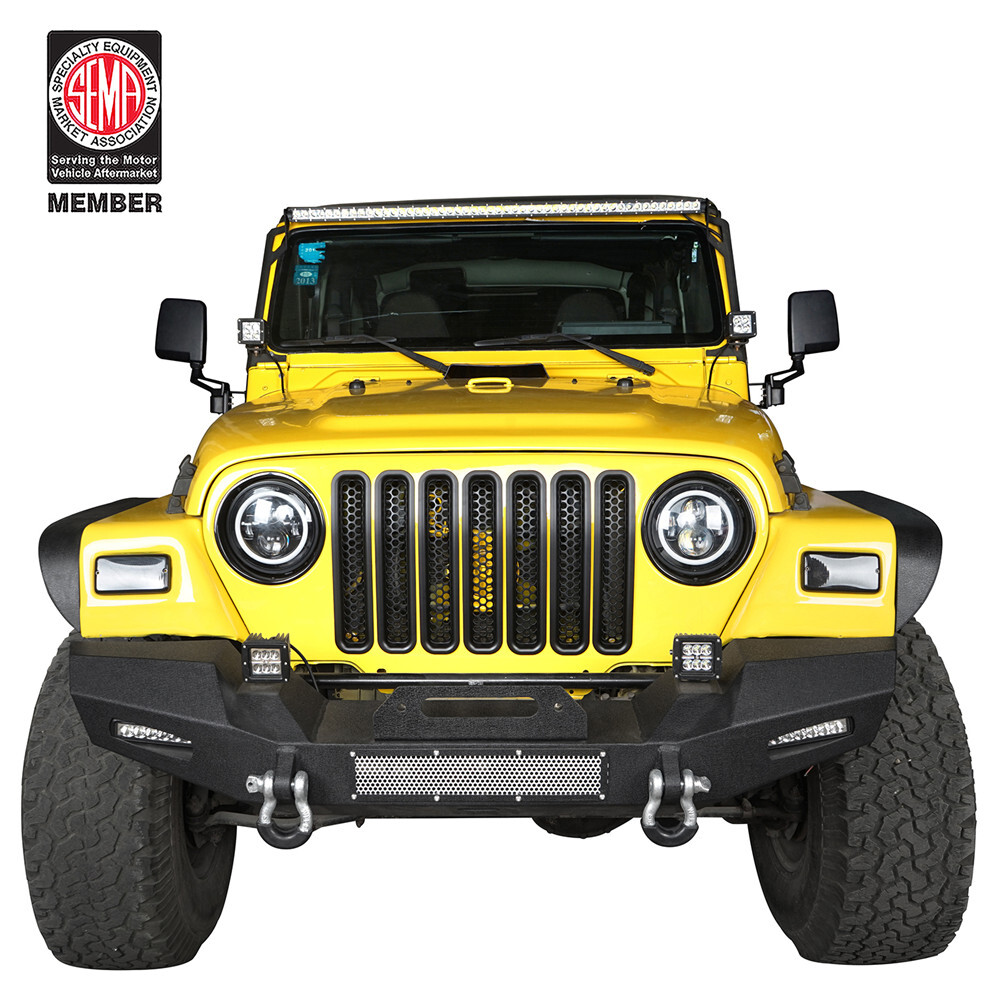 7PCS Front Grille Clip-in Mesh Insert Cover Guard For 1997-2006 Jeep Wrangler TJ