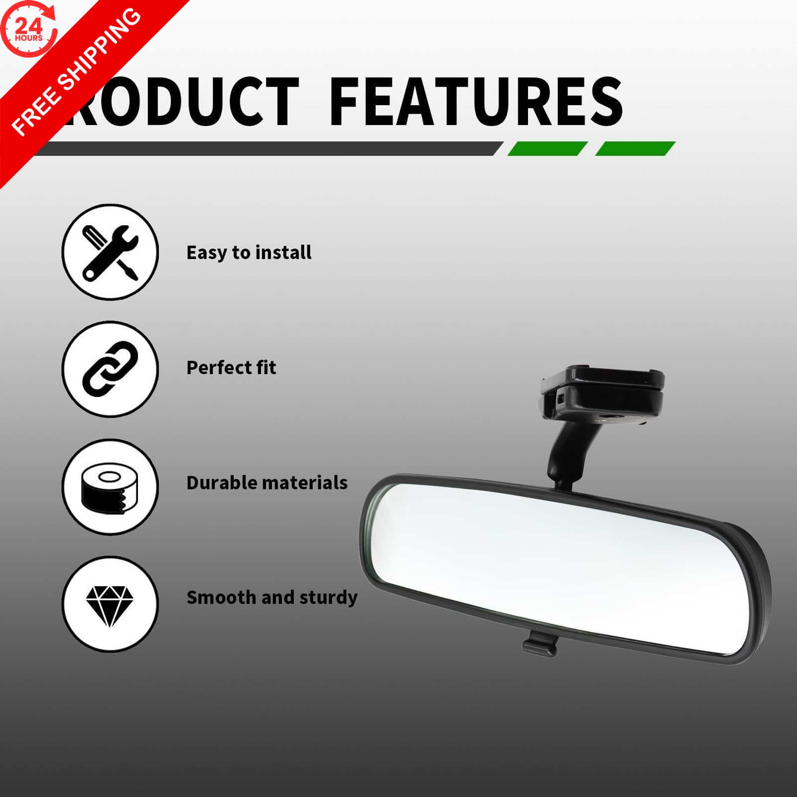 Yunnergo Interior Rear View Mirror Fit Civic 1.6L 1996-2000 76430-S01-A01ZA