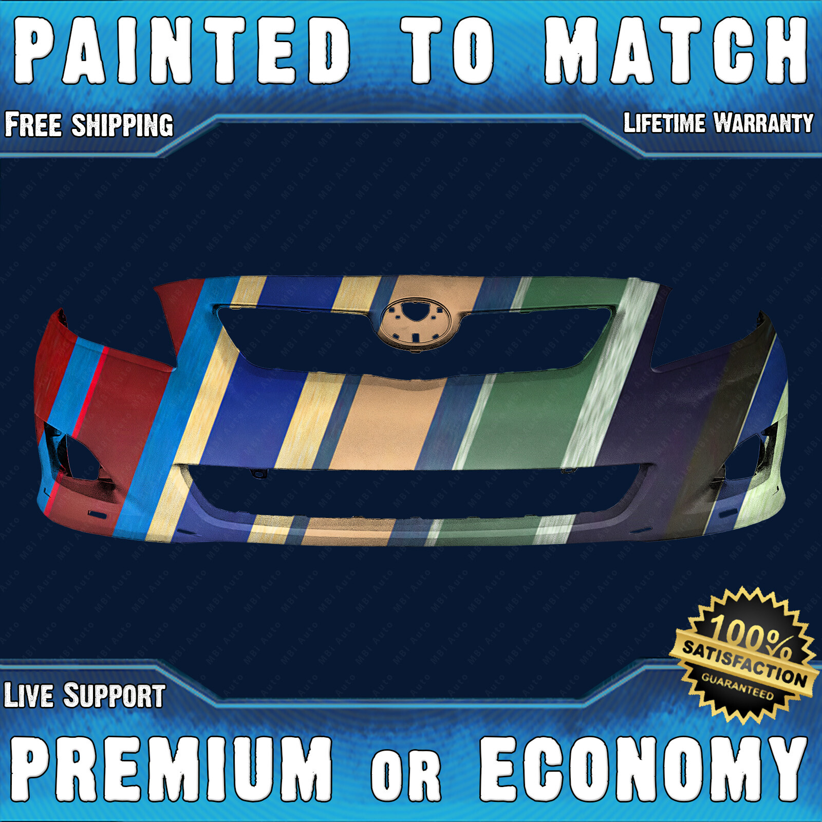 NEW Painted To Match Front Bumper Replacement for 2009 2010 Toyota Corolla S XRS