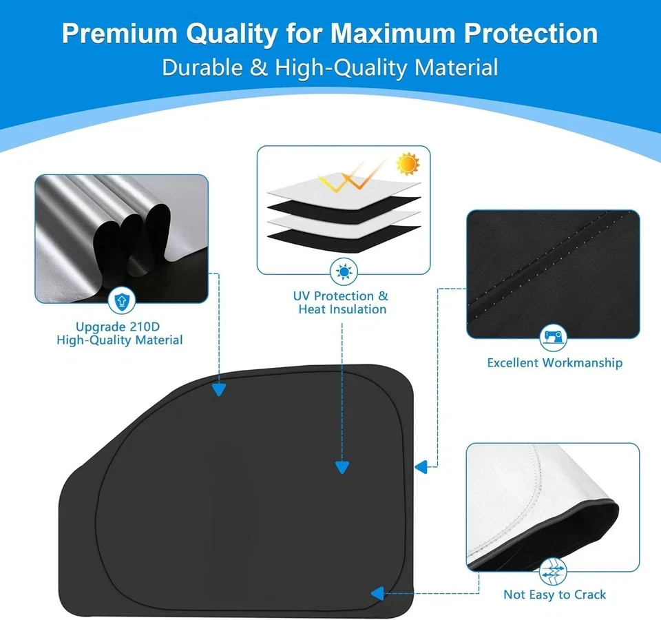 Front Side Window Sun Shade for 1996-2025 Chevy Express Cargo Van Accessories