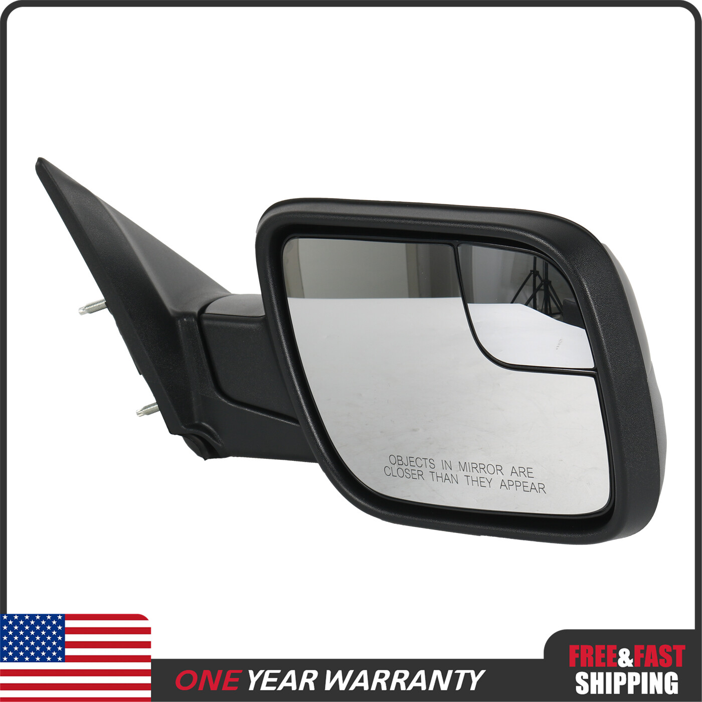 Manual Fold Textured Right Side Power Mirror For Ford 2011-2015 Explorer Black