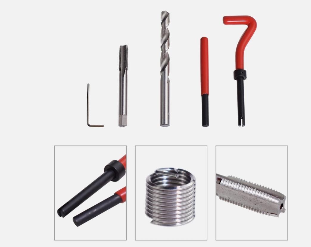 15PCS Auto Thread Repair Kit M10X1.25 Pro Car Stainless Helical Coil Insert Tool