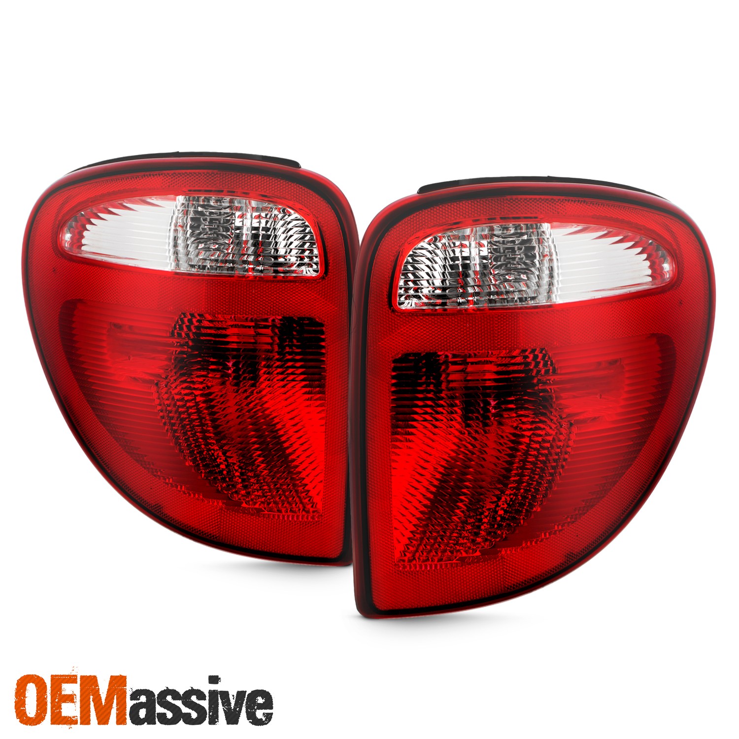 Fit 04-07 Caravan Chrysler Town & Country Red Clear Replacement Taillights