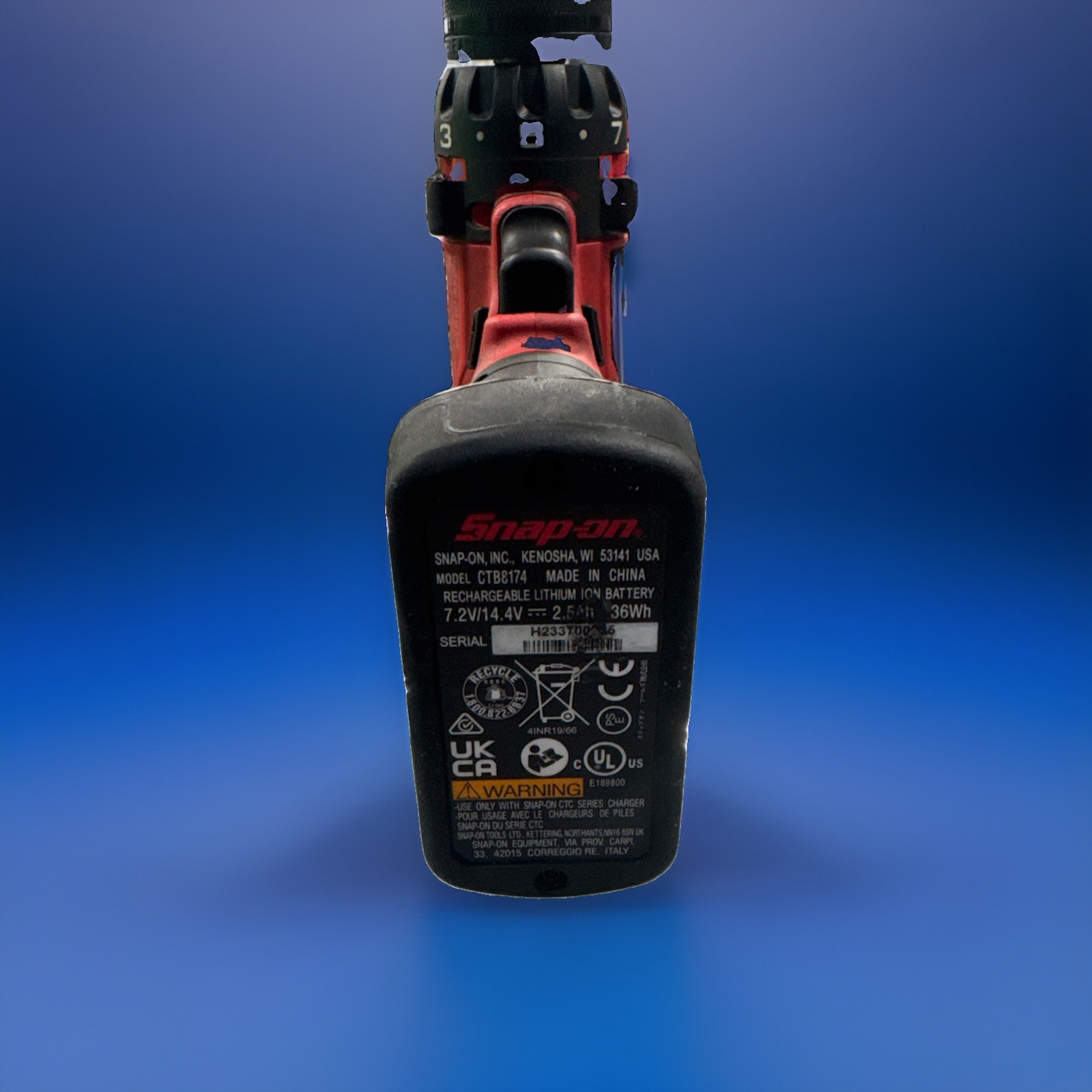Snap-on Lithium Ion CDR861 14.4V Brushless Drill Red With Battery