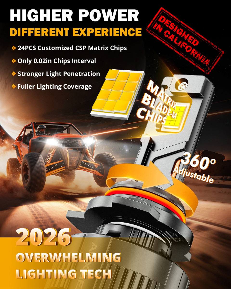 AUXBEAM 9012 LED Headlight Hi/Lo Beam H11/2504/5202/9145 Fog Light White 6500K