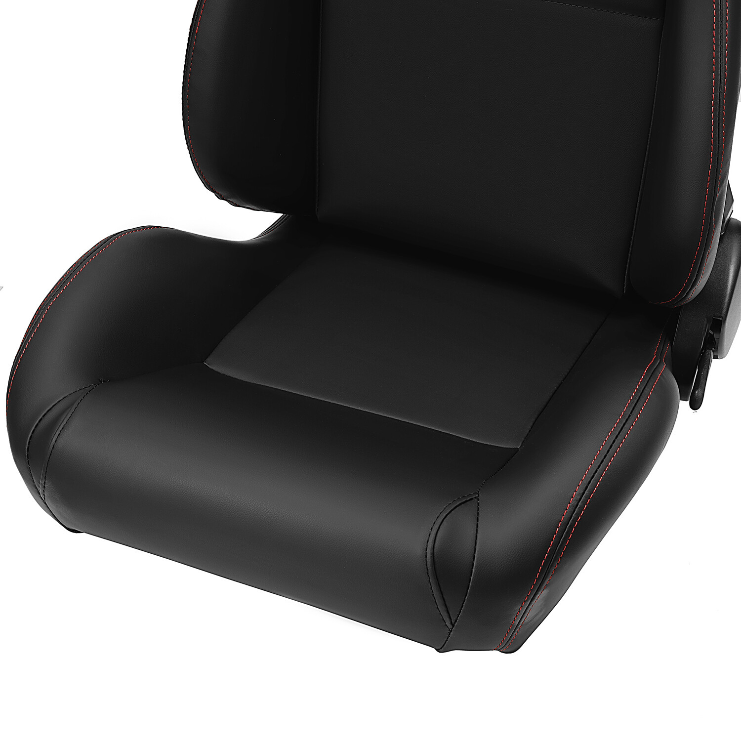 Universal 1 Pair Black OBS Style Seats Reclinable PVC Leather Car Seats