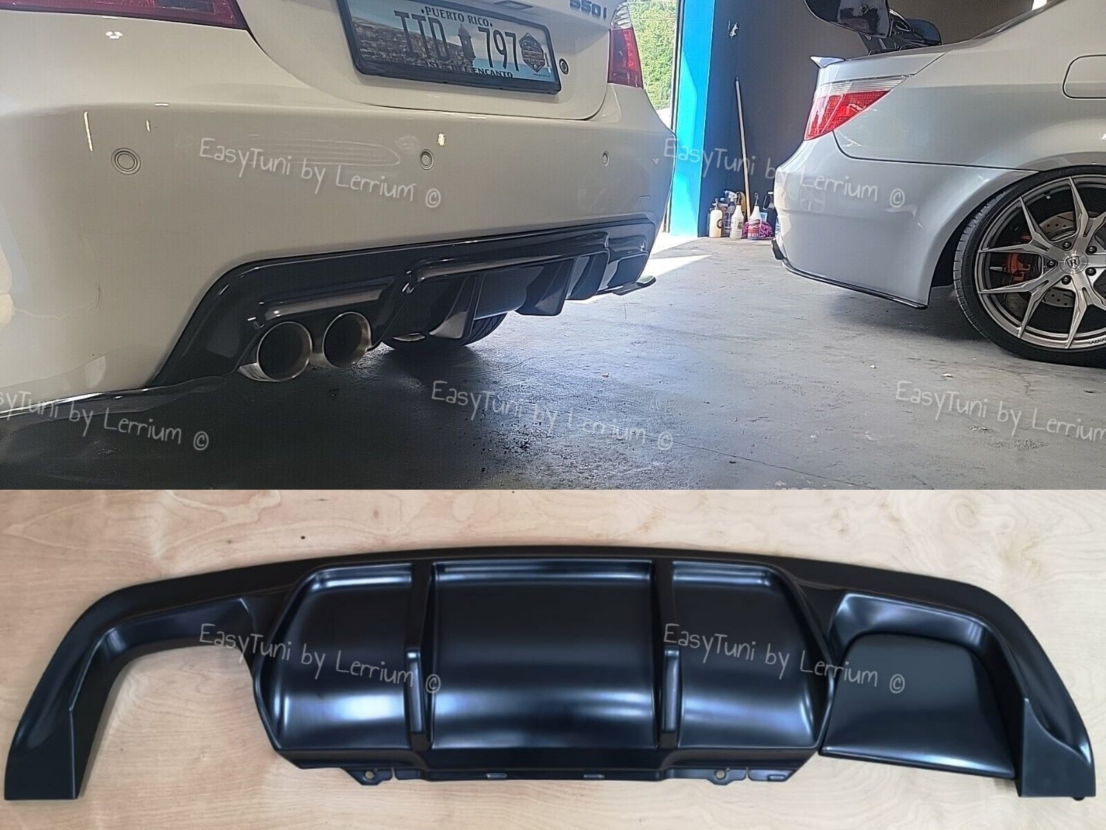 BMW E60 BMW E61 rear diffuser for m tech m sport bumpers abs plastic ( NON M5 )
