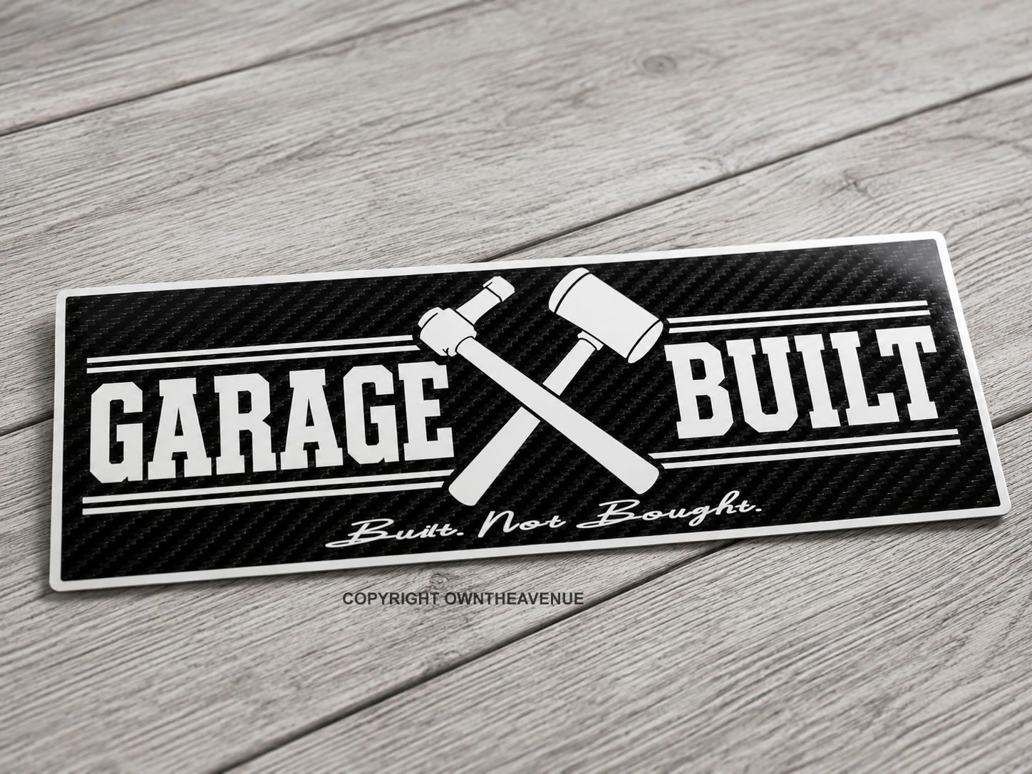 Garage Built Mechanic Racing Drifting JDM Carbon Fiber Style Sticker Decal 5″
