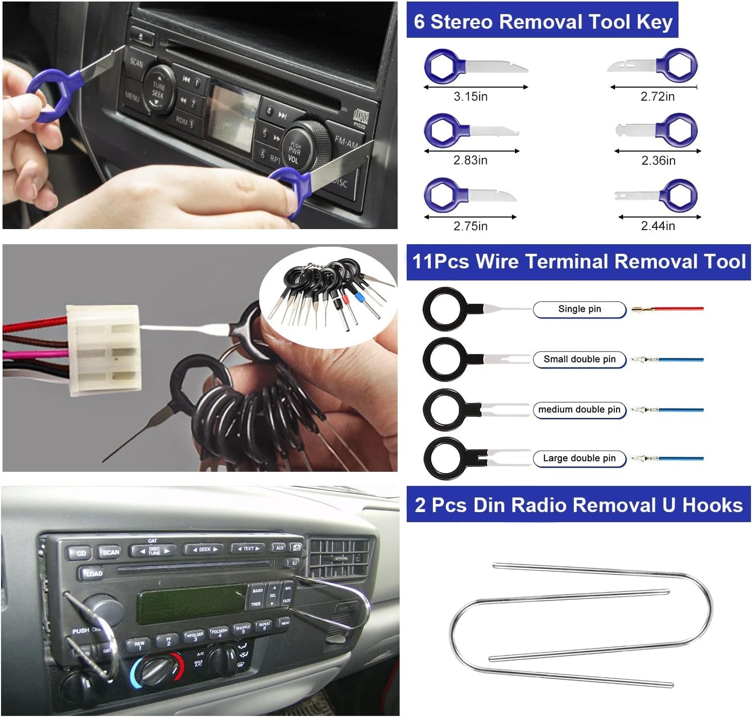 Trim Removal Tool Kit 250Pcs Car Removal Tool Kit Pry Tool Set Auto Clip Plie…