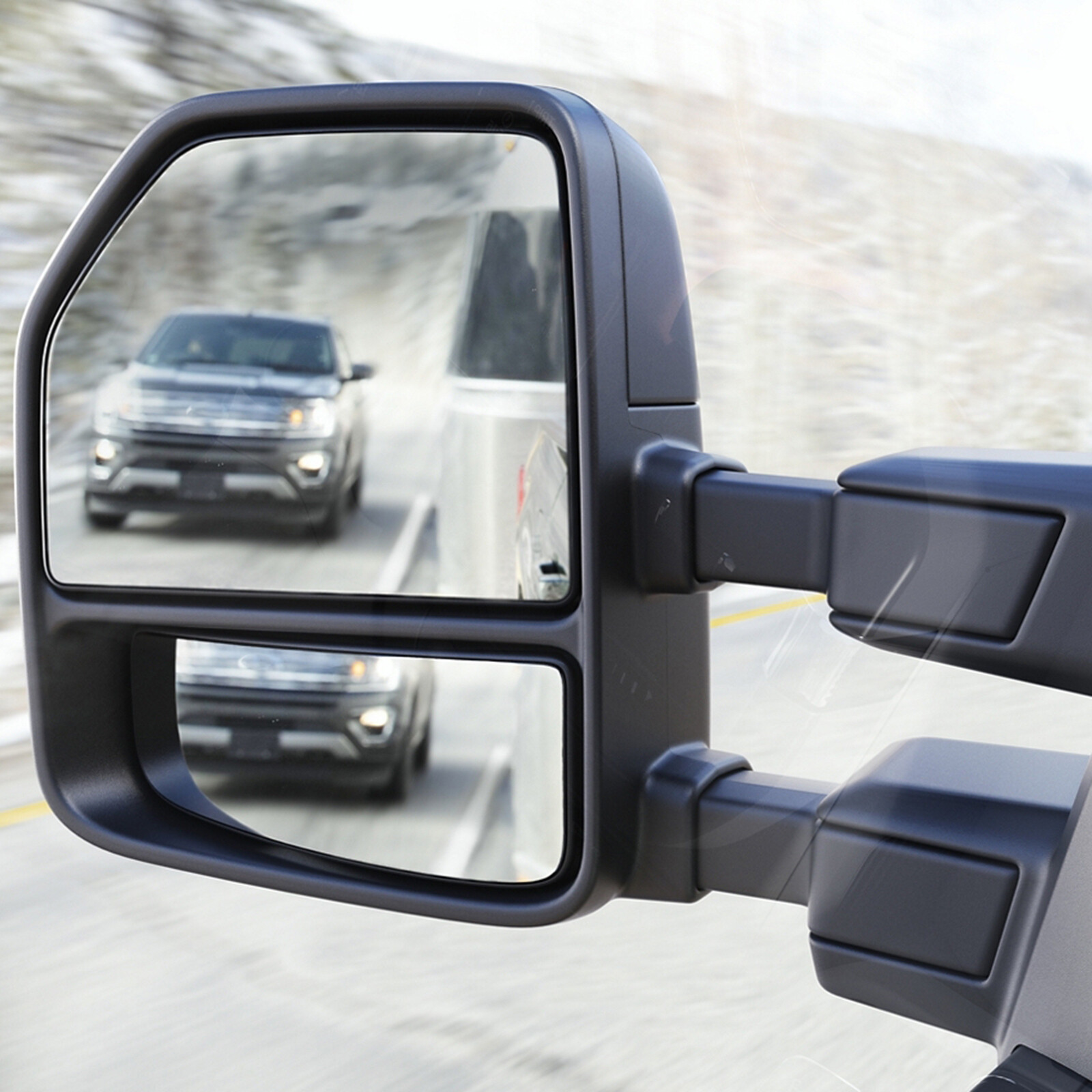 Upper Driver Side Towing Heated Mirror Glass For 2017-2020 Ford F250 F350 F450