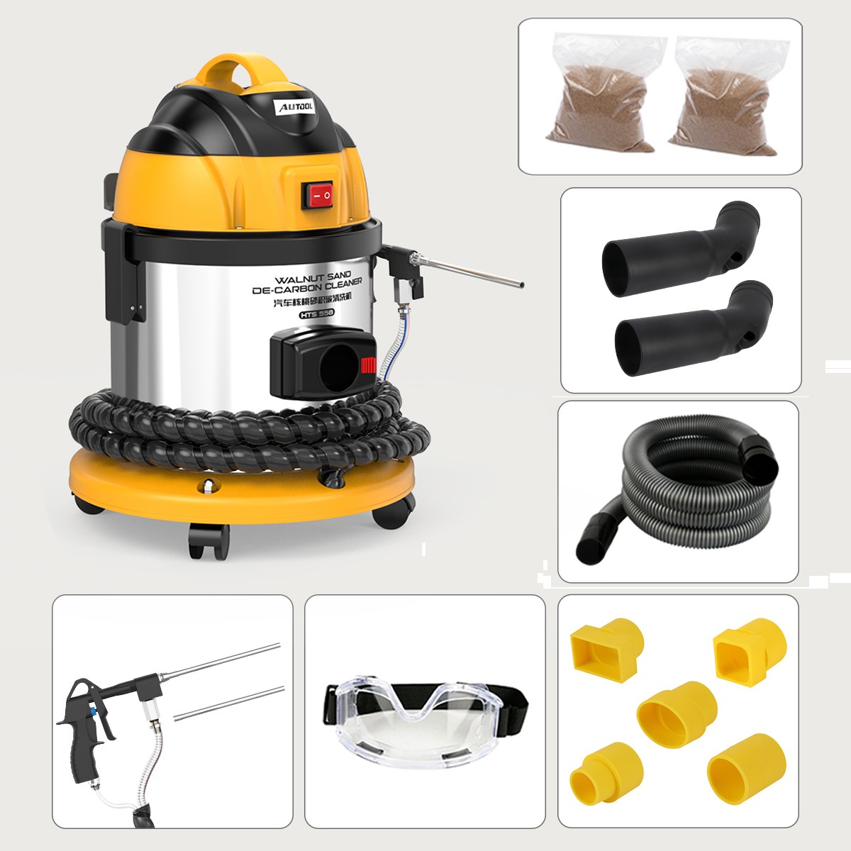 Walnut Blaster Engine Intake Valve Cleaning Carbon Deposits Cleaning Machine US