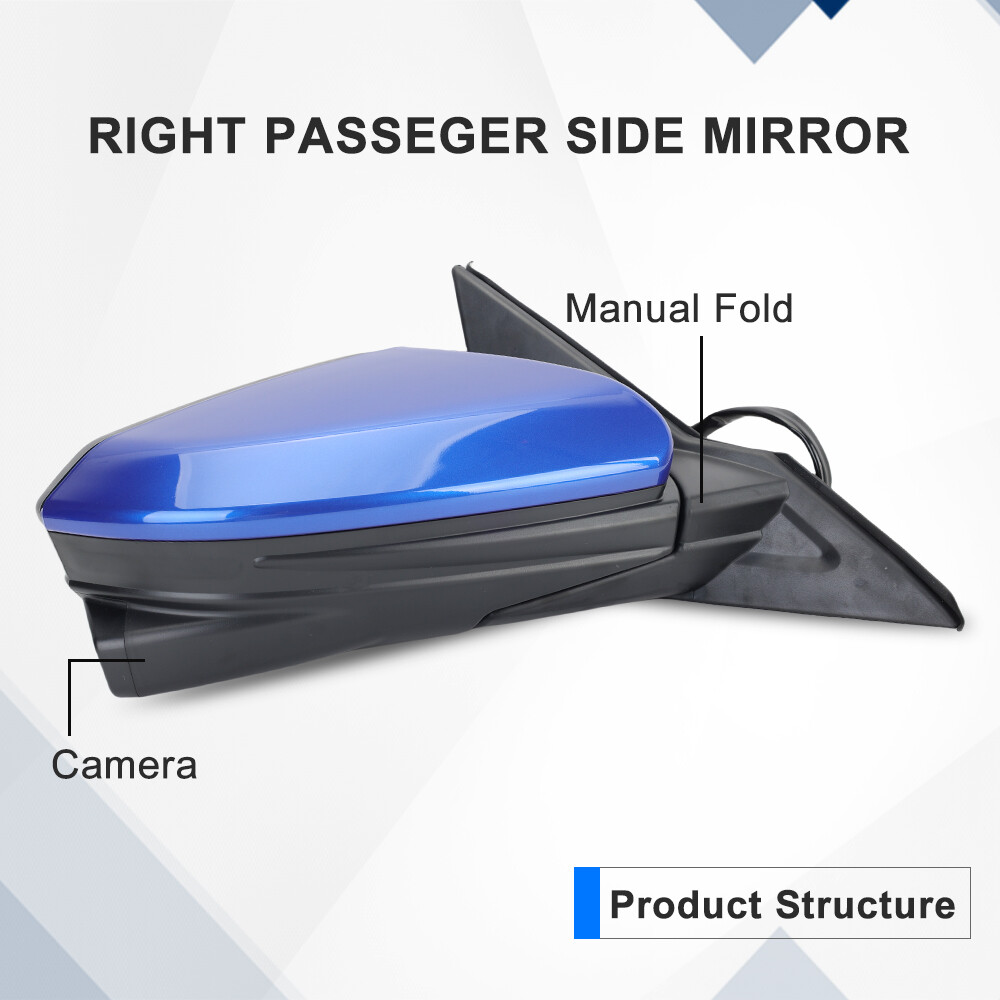 Blue Right Passenger Side Mirror 11Pin Heated Camera For Honda Civic 2016-2020
