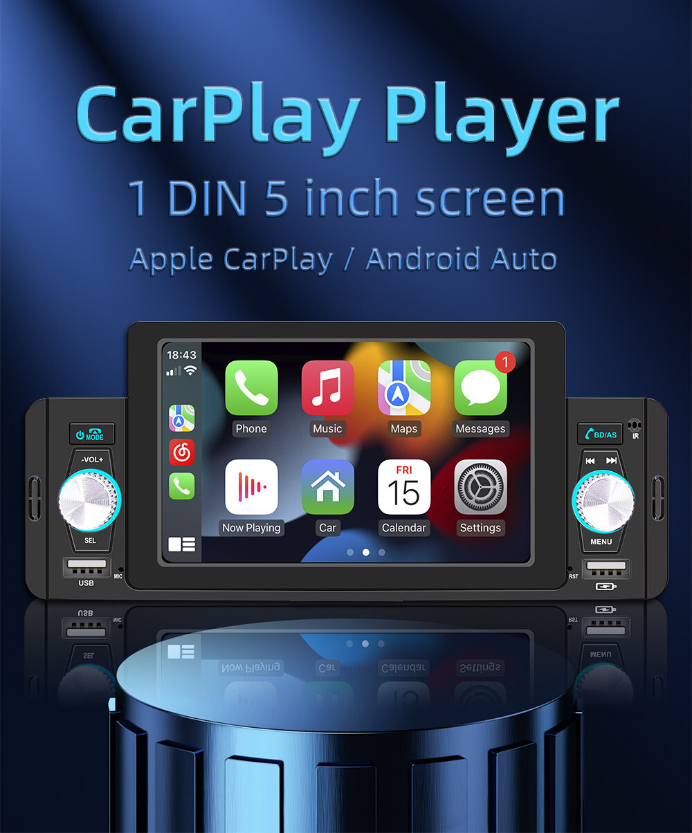 5″ Single 1DIN Car Stereo Radio MP5 Multimedia Player Touch Screen Bluetooth USB