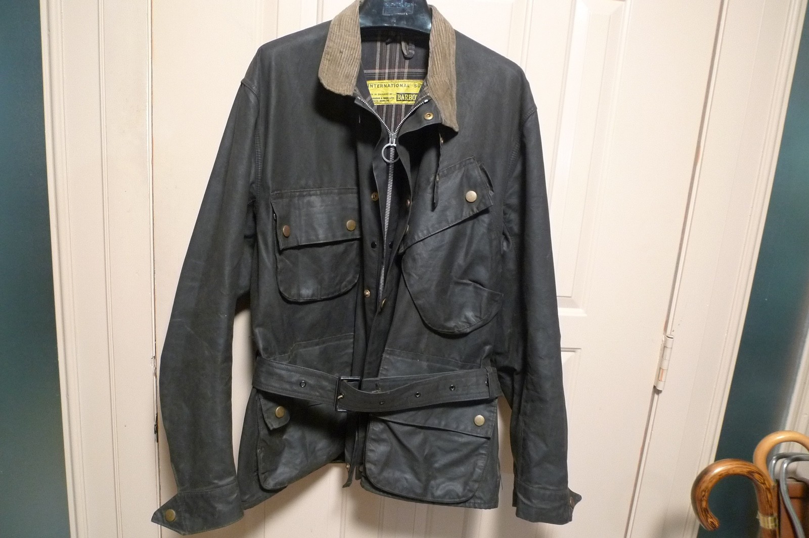 BARBOUR – A7 INTERNATIONAL SUIT WAX COTTON JACKET -MADE@ UK- PRE CREST -44-RARE
