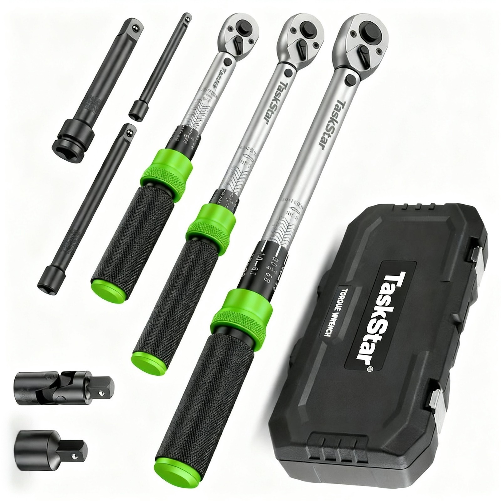 1/4”/3/8”/1/2” Torque Wrench Set Click Torque Wrench Dual-direction 5-210NM