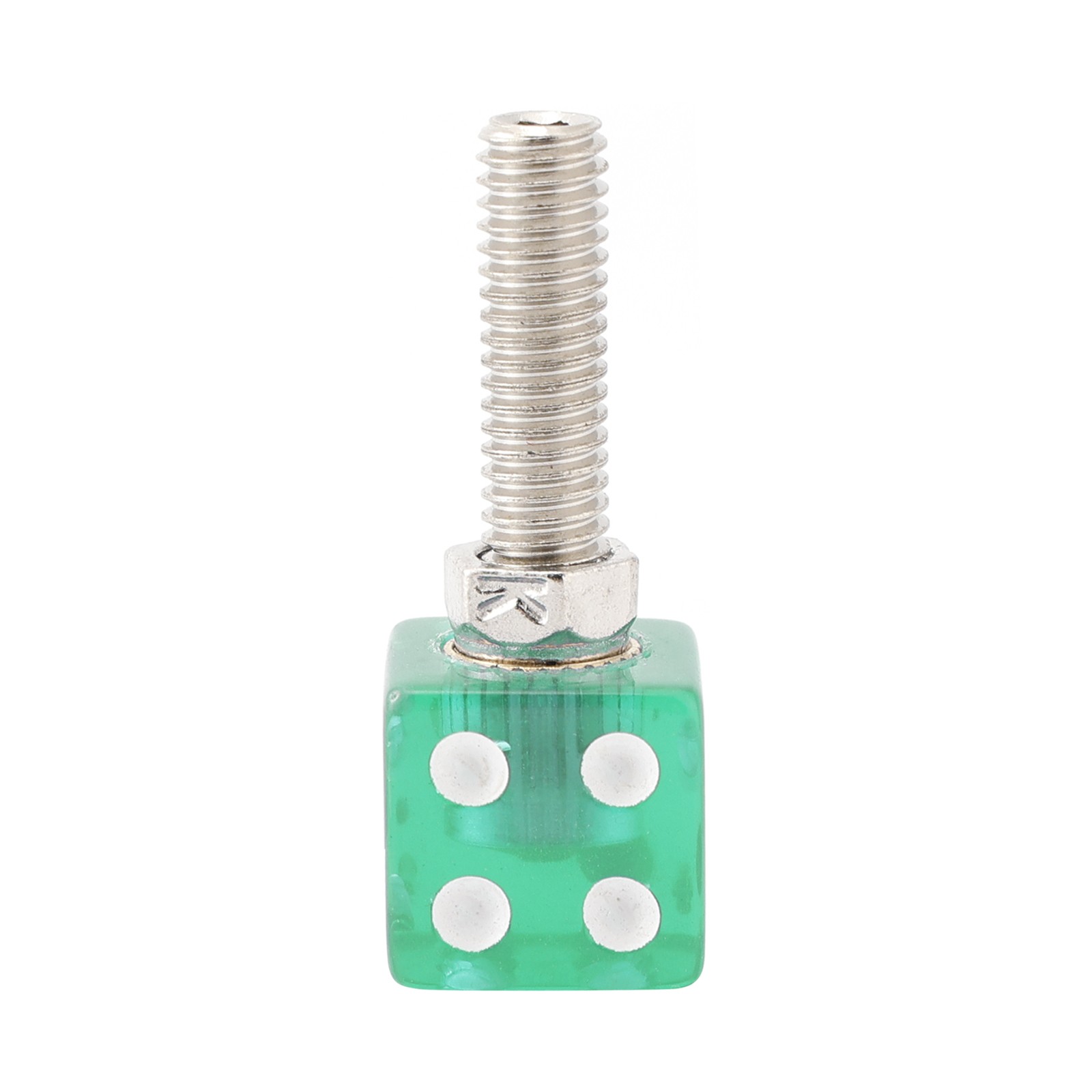 4x Motorcycle Bike Plastic Green Dice License Plate Bolt On Screw On Frame Nut