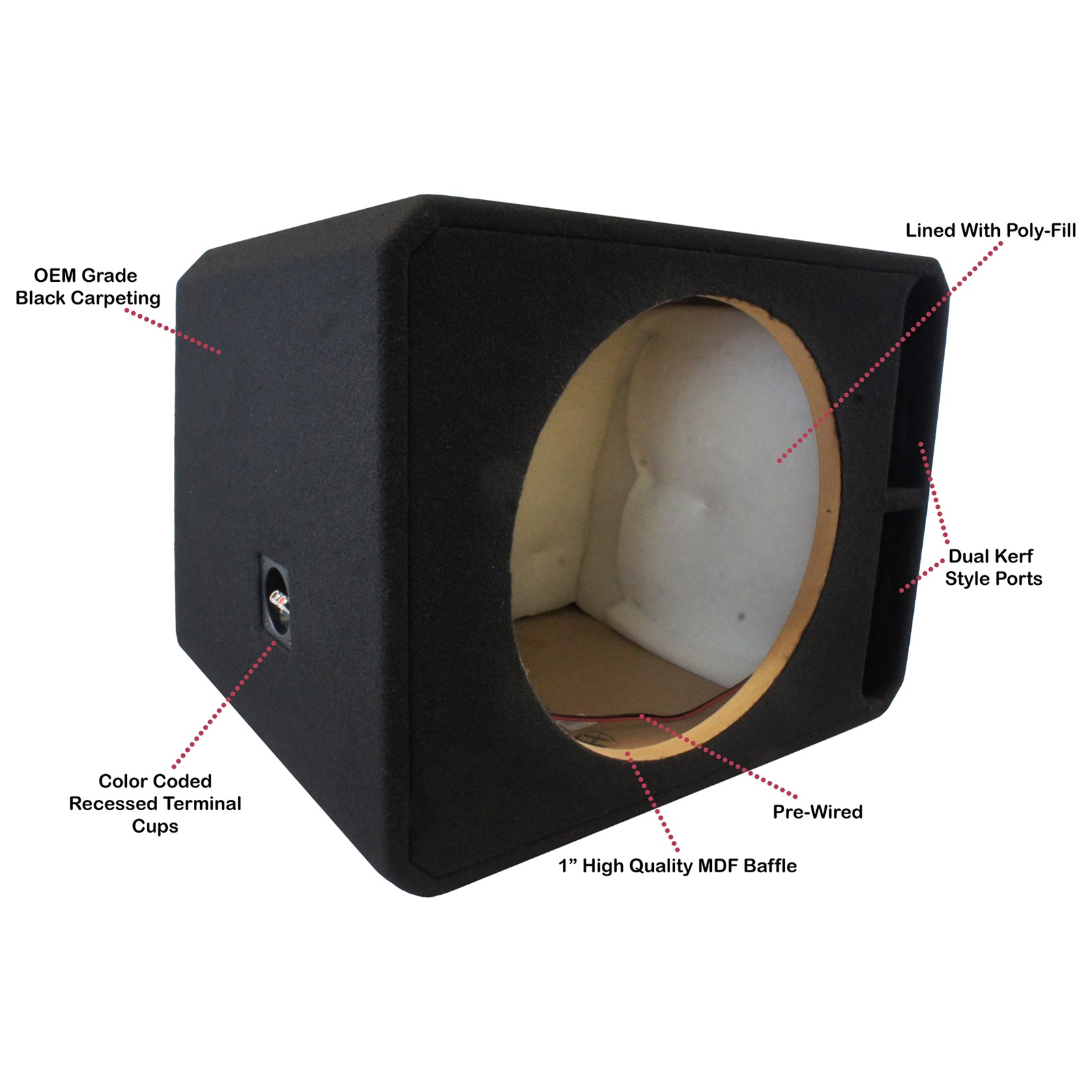 Harmony Audio HA-BV1X18E Universal Single 18″ Vented Sub Box Unloaded Enclosure
