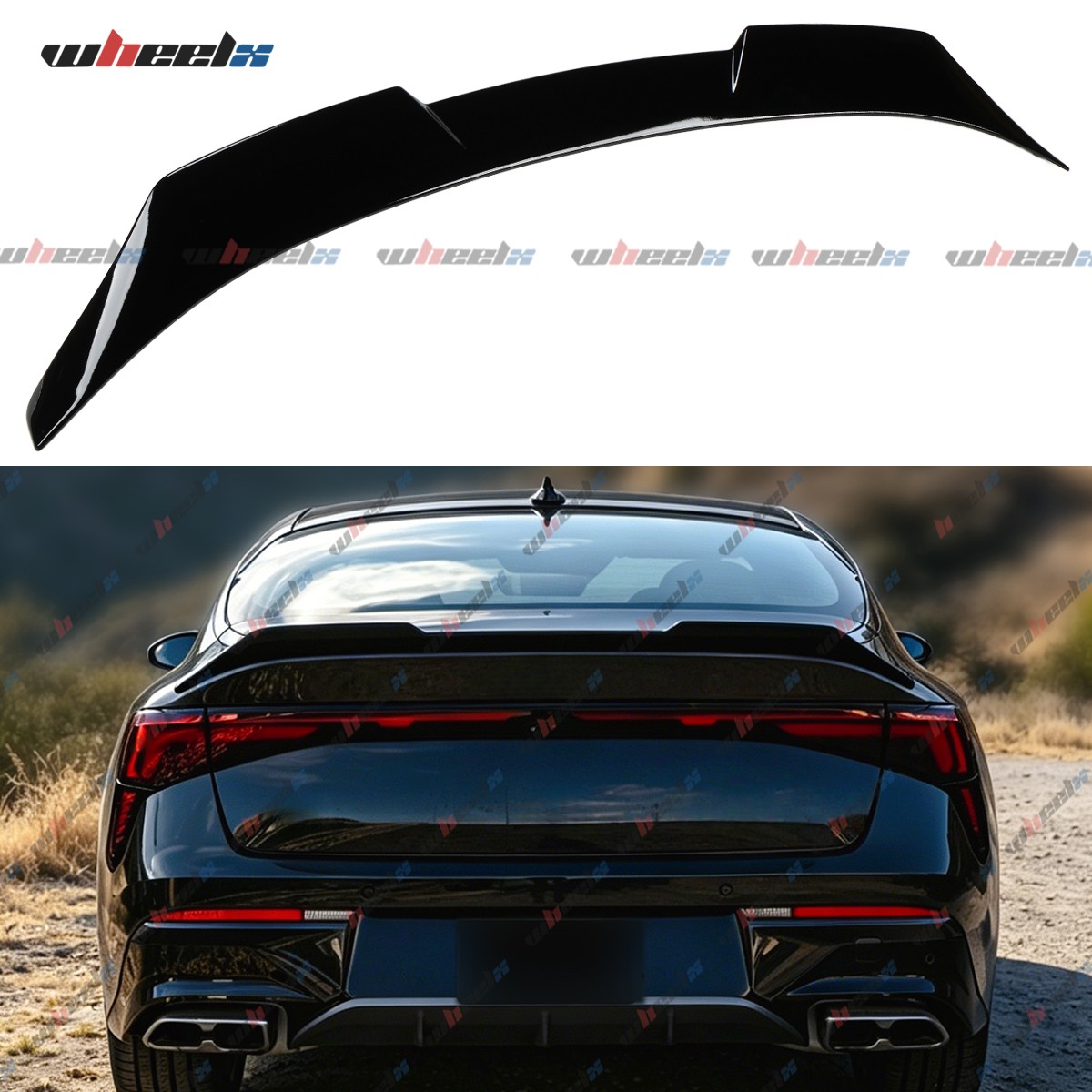 Gloss Black For 2025-2026 Kia K5 OPTIMA V Style Highkick Duckbill Trunk Spoiler