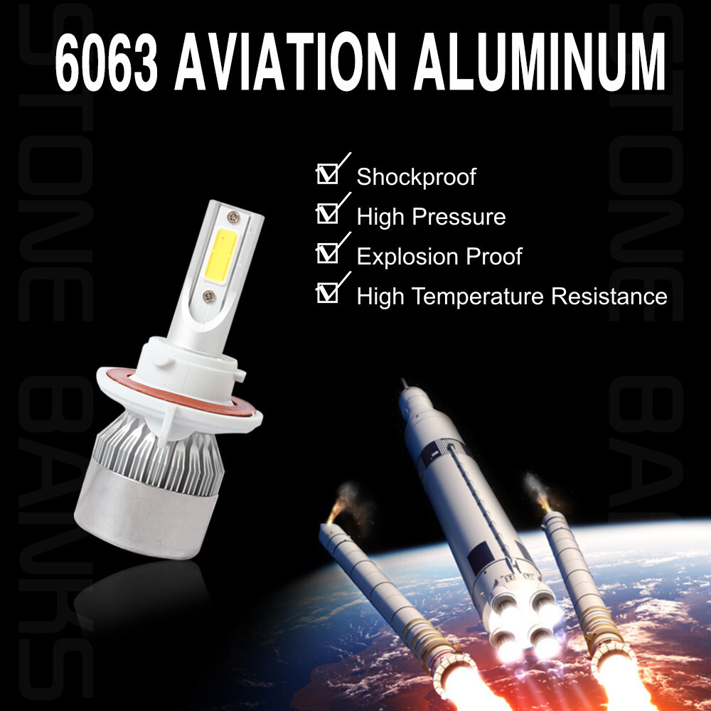 H13 9008 High Low Beam LED Headlight Bulb White 6000K Super Bright 6000K