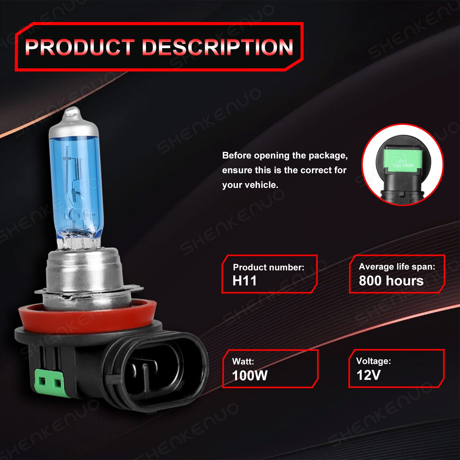 9005 H11 Halogen Headlight KIT Combo Bulbs High&Low Beam Super Bright Warm White