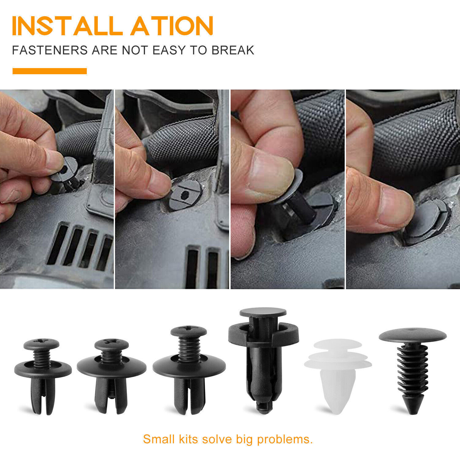 100PCS Car Retainer Auto Fasteners Push Trim Plastic Clips Pin Rivet Bumper Kit