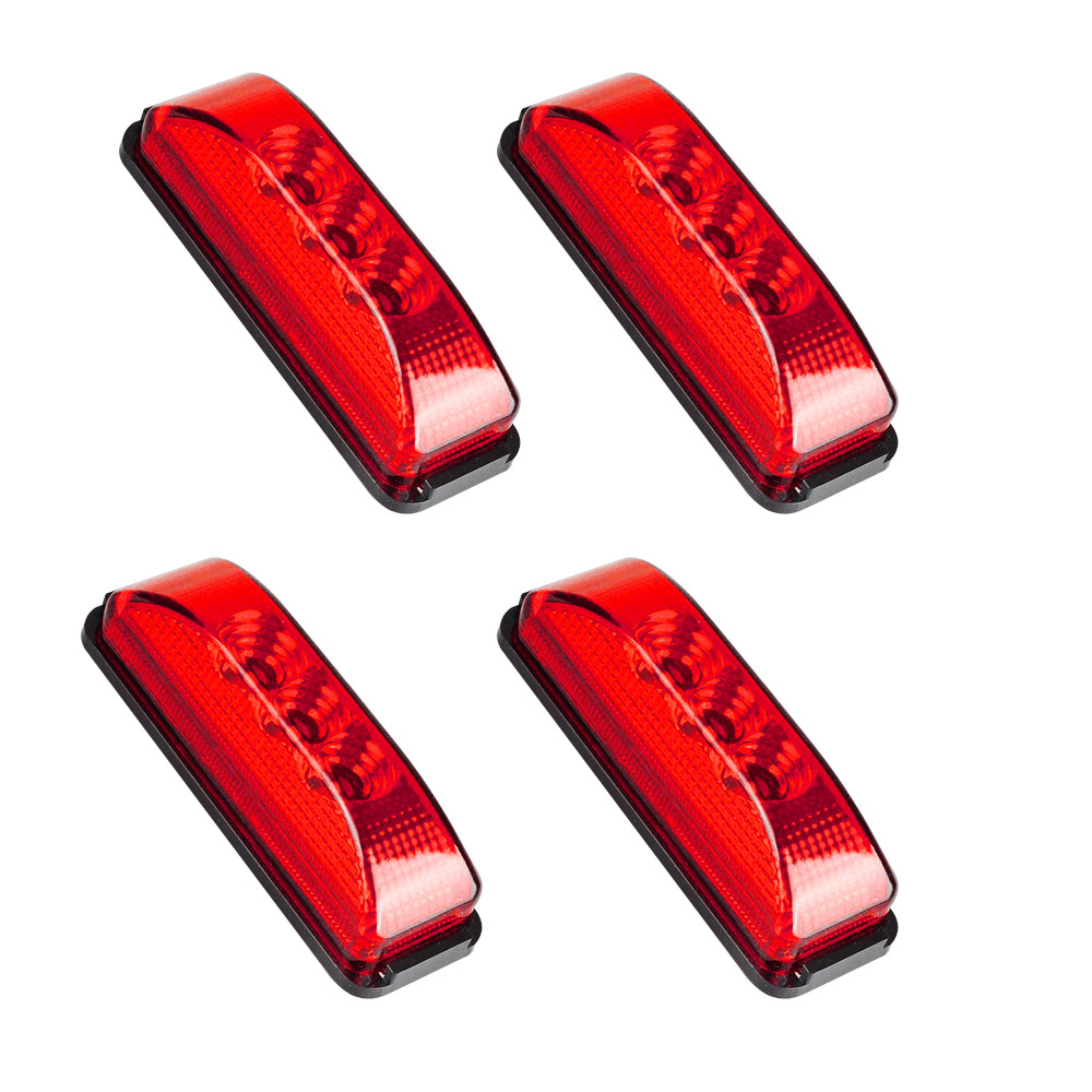4x Red 4″*1.33″ LED Side Marker Clearance Lights Waterproof for Trailer Truck RV
