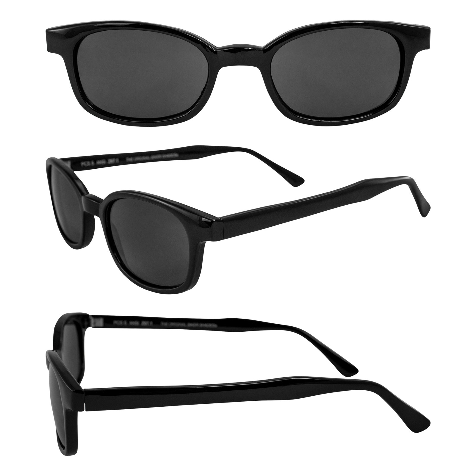 Pacific Coast Sunglasses X-KD’s Classic Biker Sunglasses Black Frames & Smoke