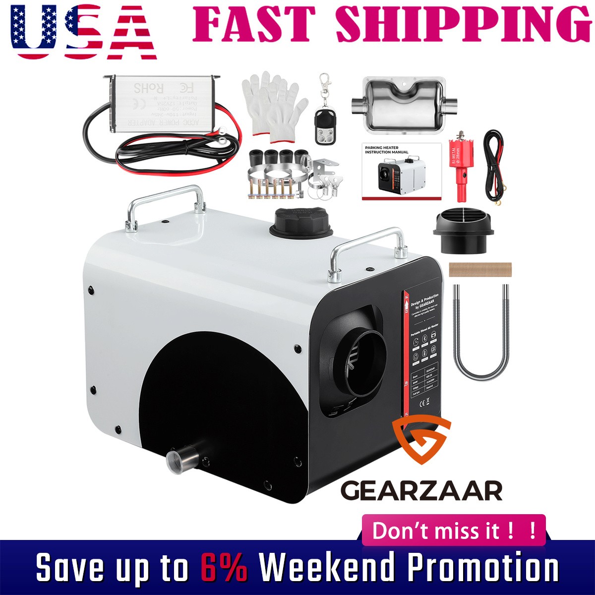 8KW Diesel Air Heater 110V 12/24V w/ App Control Parking Heater Bluetooth APP