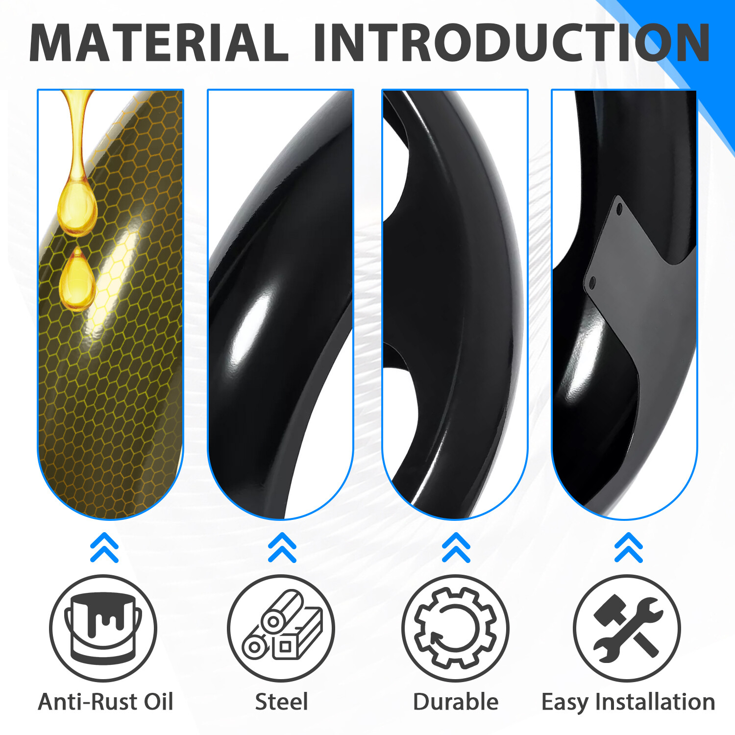 Black 26″ Wheel Wrap Front Fender For Harley Touring Electra Street Glide Bagger