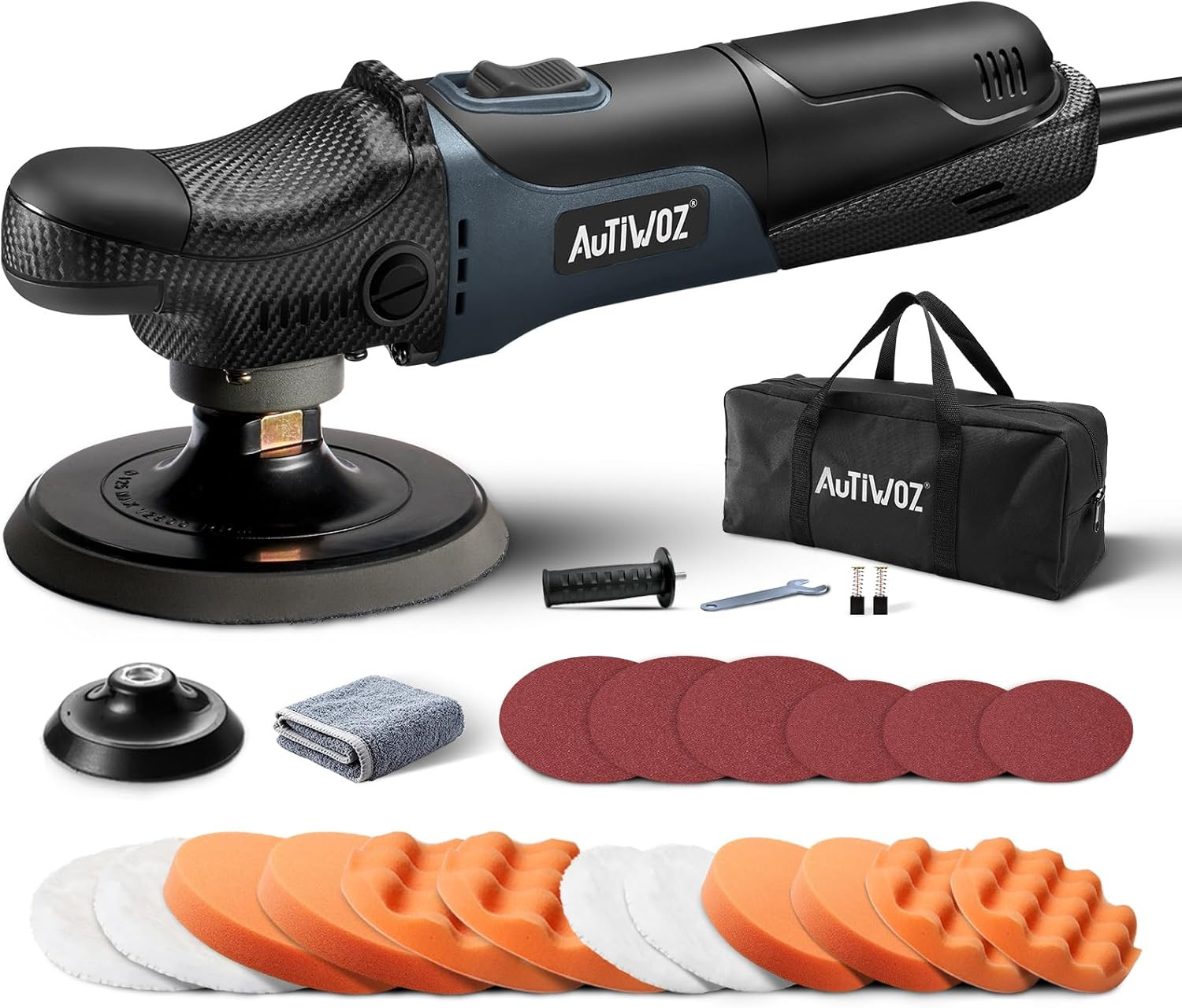 AUTIWOZ W04 Car Buffer Polisher Rotary 4-Inch/5-Inch Polishing Machine 6 Speeds