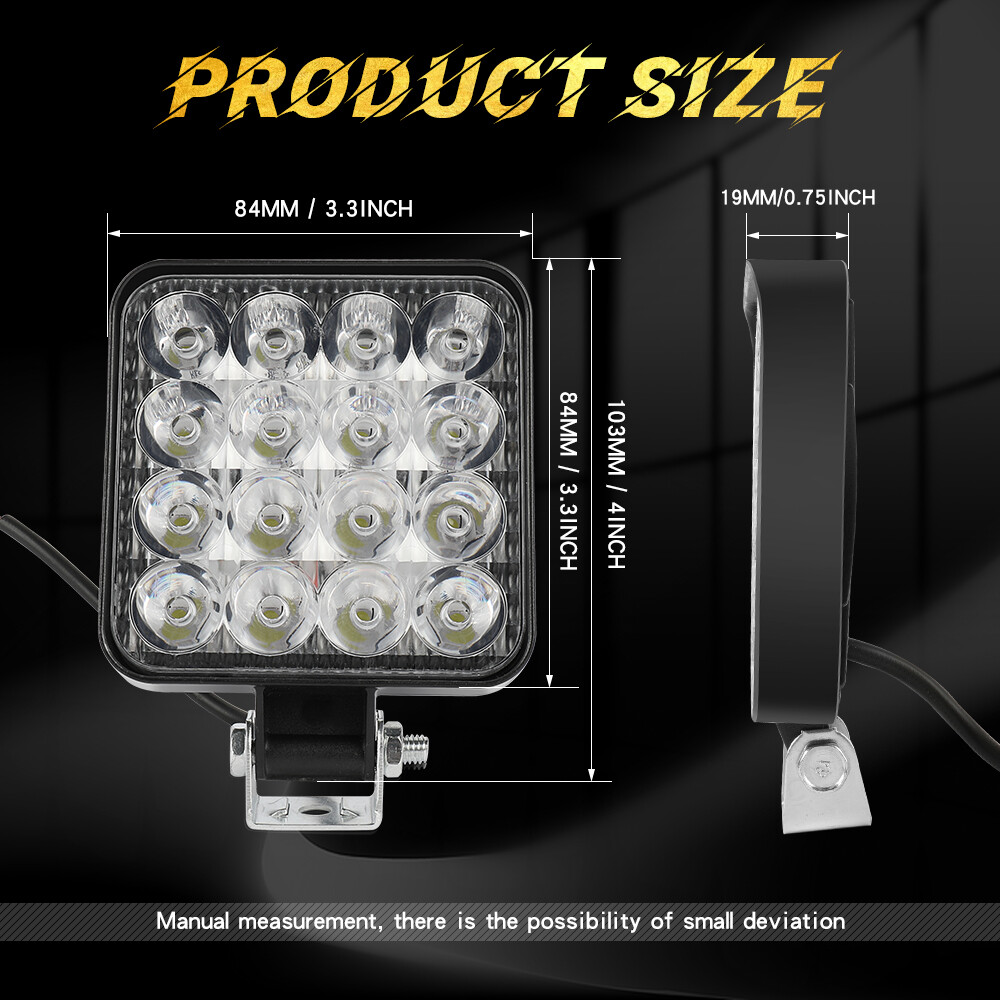 1200W 10PCS 4″Inch 12V LED Work Light Bar Flood Pod Driving Off-Road Tractor 4WD