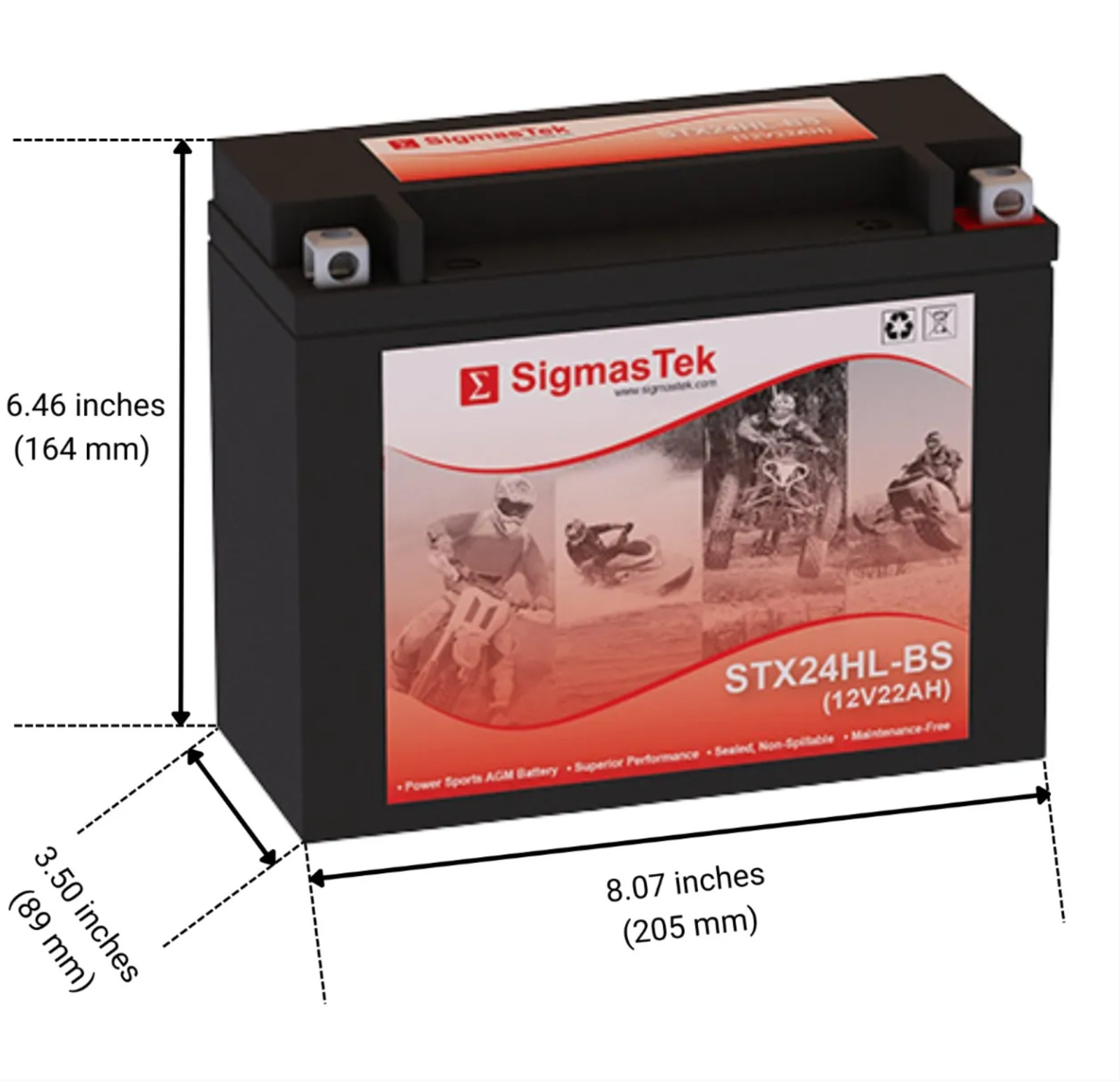Honda 1200CC Gold Wing GL1200, 1984-1987 – Replacement Battery By SigmasTek